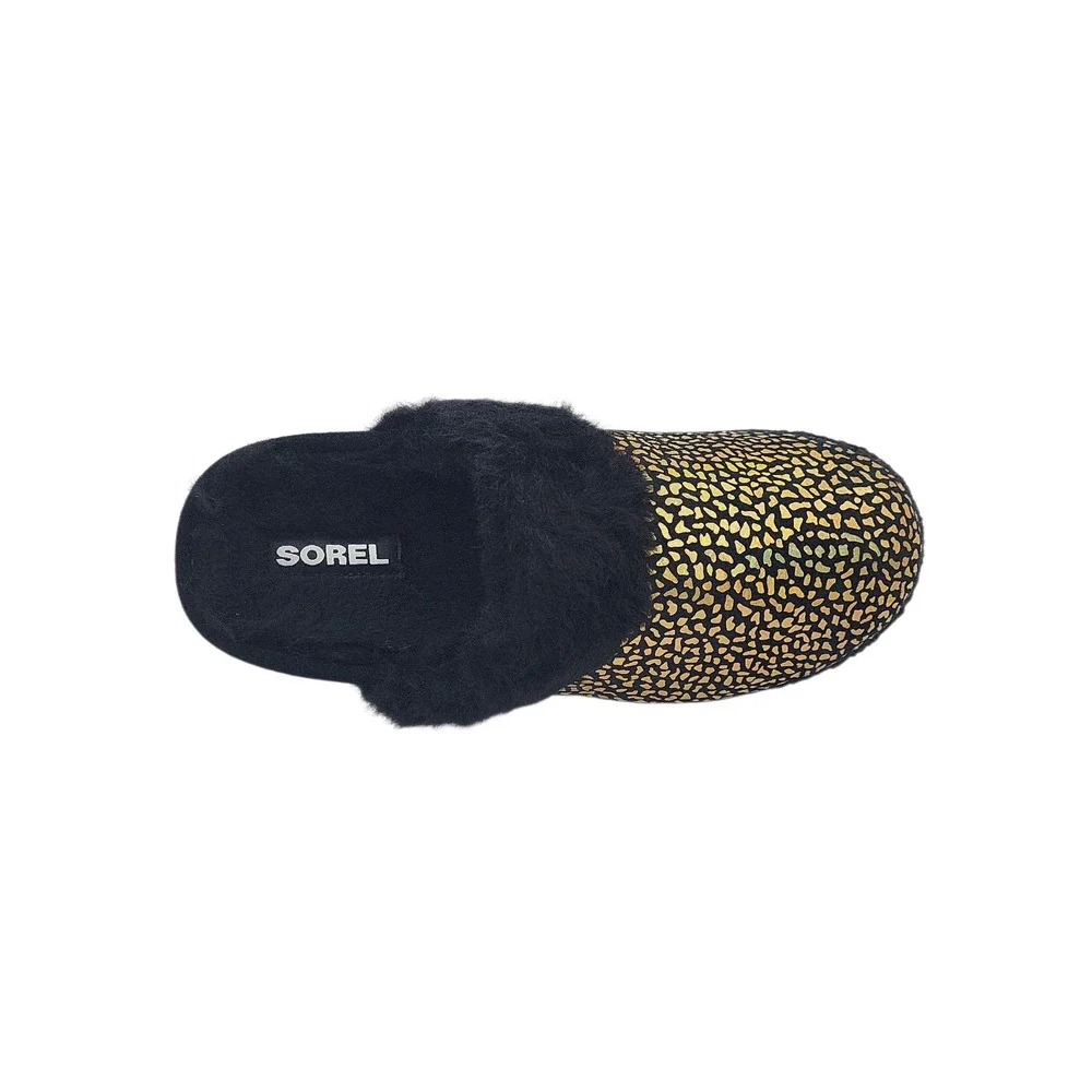 Sorel Youth Size 5 Unisex Nakiska Slide II Slippers Black Suede Faux Fur